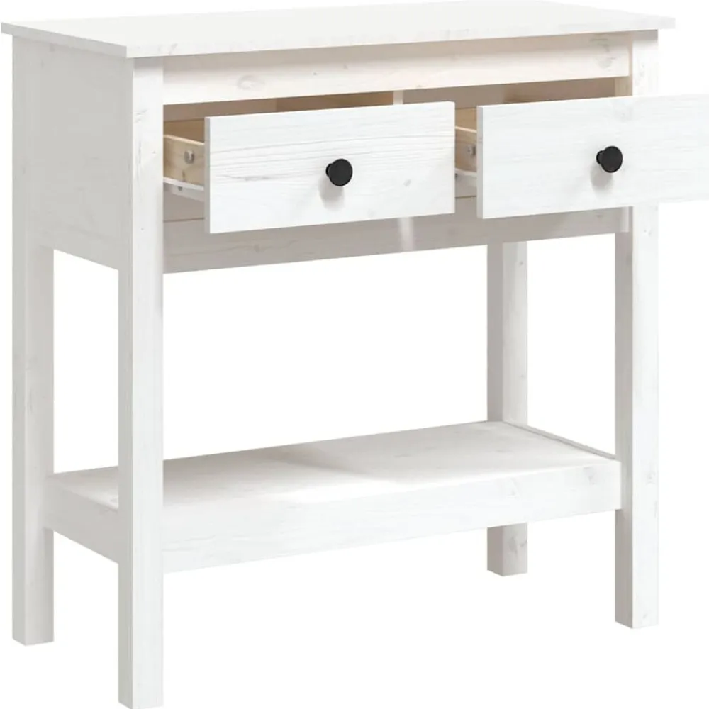 vidaXL Mesa consola de madera maciza de pino 75x35x75 cm Blanco Hot