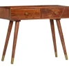 vidaXL Mesas-Mesa consola de madera maciza de acacia 90x35x76 cm