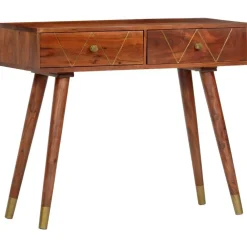 vidaXL Mesas-Mesa consola de madera maciza de acacia 90x35x76 cm