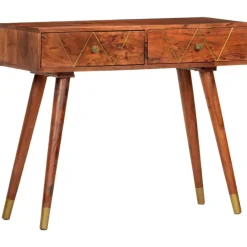 vidaXL Mesas-Mesa consola de madera maciza de acacia 90x35x76 cm