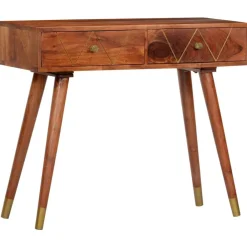 vidaXL Mesas-Mesa consola de madera maciza de acacia 90x35x76 cm