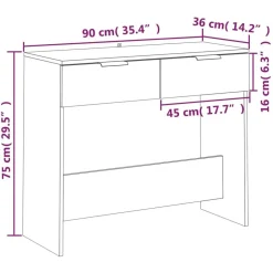 vidaXL Mesas-Mesa consola de madera contrachapada 90x36x75 cm