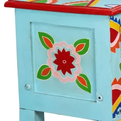 vidaXL Armarios Y Almacenamiento-Mesa consola de madera maciza de mango pintada a mano