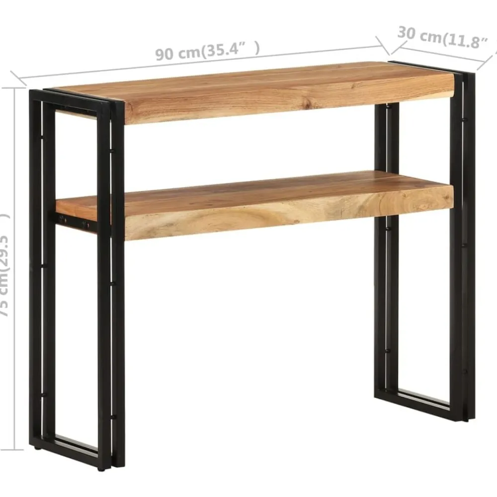 vidaXL Mesa consola de madera maciza de acacia 90x30x75 cm Clearance