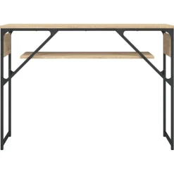 vidaXL Mesa consola estante madera ingeniería 105x30x75cm Roble Sonoma Discount