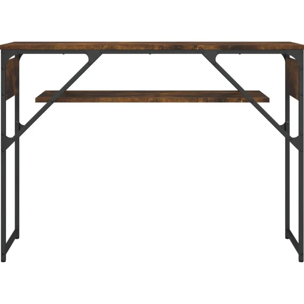 vidaXL Mesas-Mesa consola estante madera ingeniería roble humo 105x30x75 cm