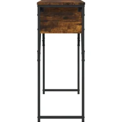 vidaXL Mesas-Mesa consola estante madera ingeniería roble humo 105x30x75 cm
