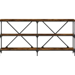 vidaXL Mesas-Mesa consola hierro madera ingeniería 160x30x75cm