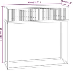 vidaXL Mesa consola hierro y madera contrachapada 80x30x75 cm Blanco Best
