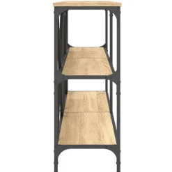 vidaXL Mesa consola hierro madera ingeniería 160x30x75 cm Roble Sonoma Online