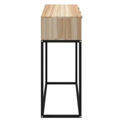 vidaXL Mesas-Mesa consola hierro y madera contrachapada 105x30x75 cm