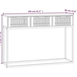 vidaXL Mesas-Mesa consola hierro y madera contrachapada 105x30x75 cm