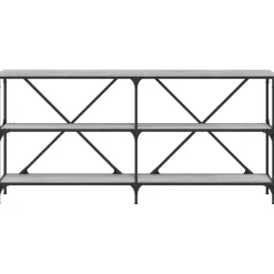 vidaXL Mesa consola hierro y madera ingeniería 160x30x75cm Gris sonoma Hot