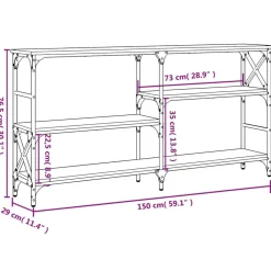 vidaXL Mesa consola madera de ingeniería marrón roble 150x29x76,5 cm Marr&oacute;n roble Hot