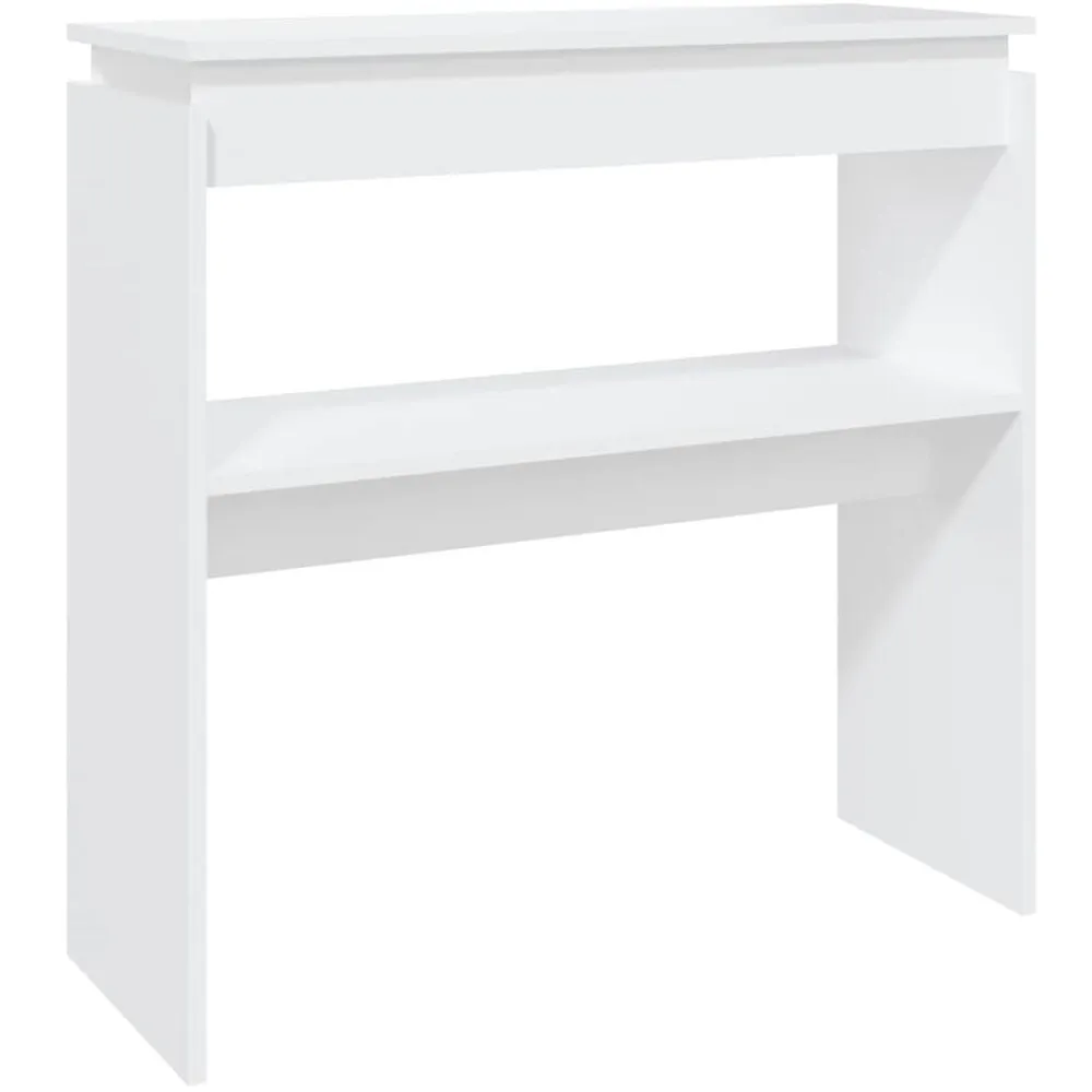 vidaXL Mesas-Mesa consola madera de ingeniería blanca 80x30x80 cm