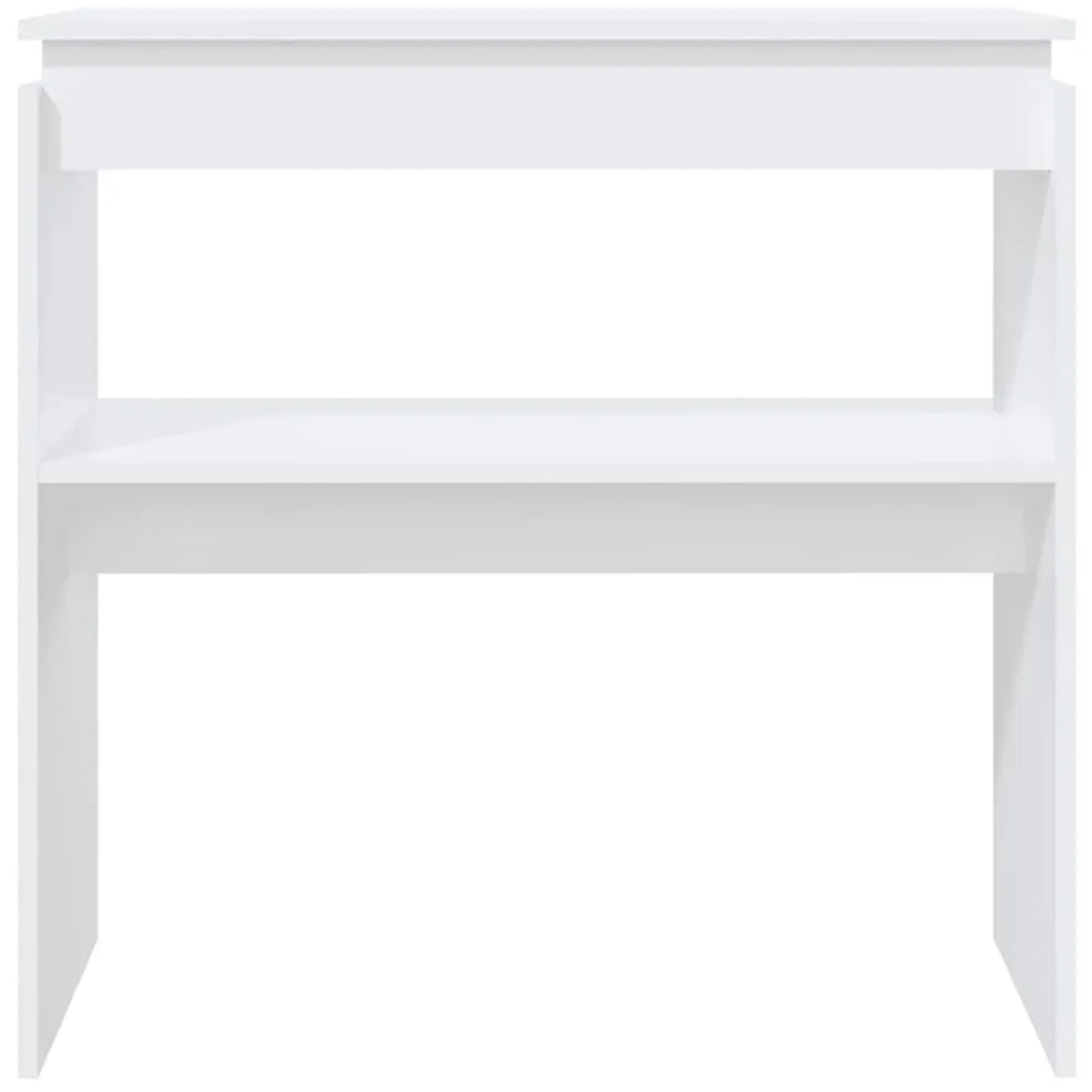 vidaXL Mesas-Mesa consola madera de ingeniería blanca 80x30x80 cm
