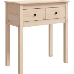 vidaXL Mesas-Mesa consola madera maciza de pino 70x35x75 cm