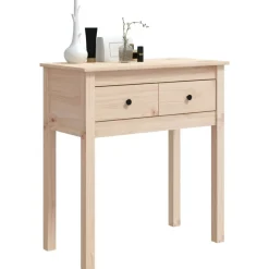 vidaXL Mesas-Mesa consola madera maciza de pino 70x35x75 cm