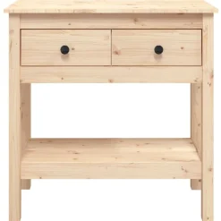 vidaXL Mesa consola madera maciza de pino 75x35x75 cm Natural