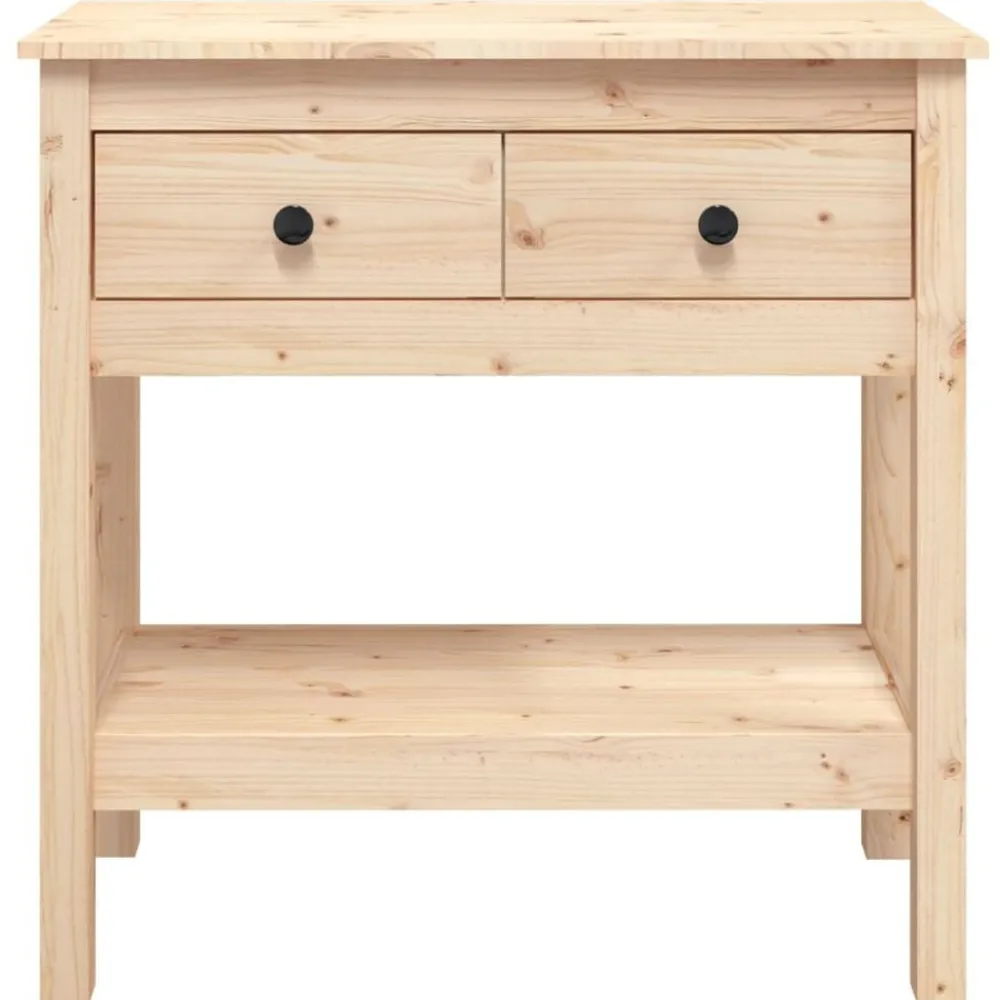vidaXL Mesa consola madera maciza de pino 75x35x75 cm Natural