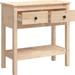 vidaXL Mesa consola madera maciza de pino 75x35x75 cm Natural