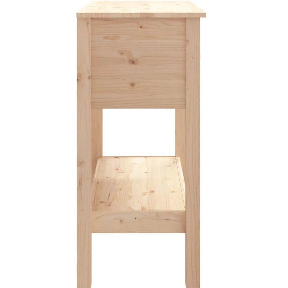 vidaXL Mesa consola madera maciza de pino 75x35x75 cm Natural