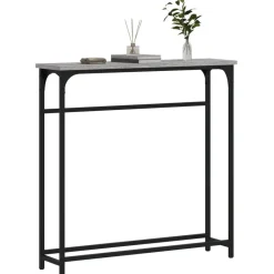 vidaXL Mesa consola madera de ingeniería 75x19,5x75 cm Gris sonoma Outlet