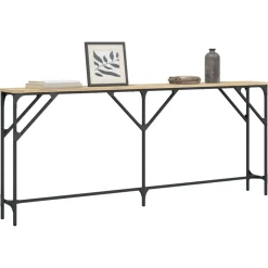 vidaXL Mesas-Mesa consola madera de ingeniería 180x23x75 cm