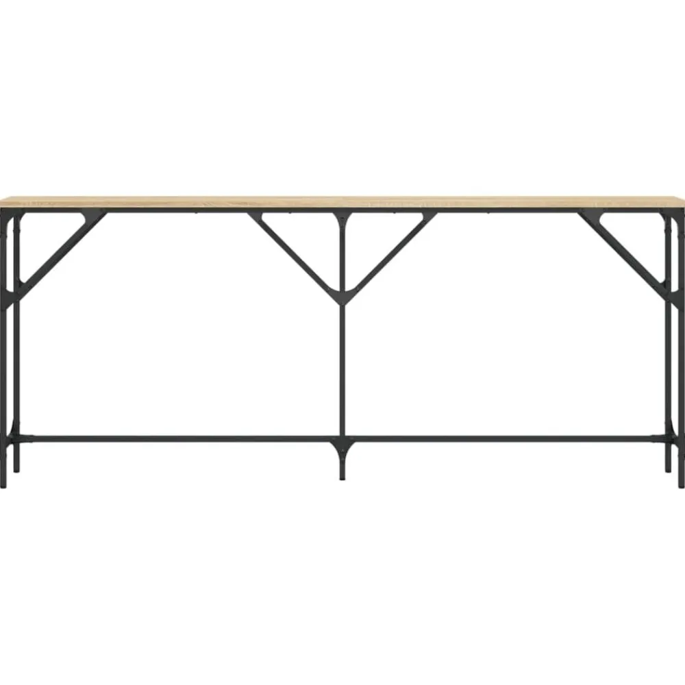vidaXL Mesas-Mesa consola madera de ingeniería 180x23x75 cm