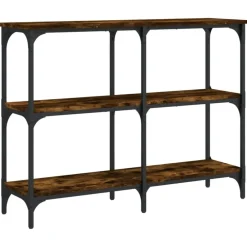 vidaXL Mesa consola madera de ingeniería 100x29x75 cm Roble ahumado Online