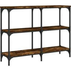 vidaXL Mesa consola madera de ingeniería 100x29x75 cm Roble ahumado Online