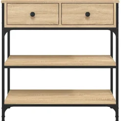 vidaXL Mesa consola madera de ingeniería 72,5x25x75 cm Roble Sonoma Discount