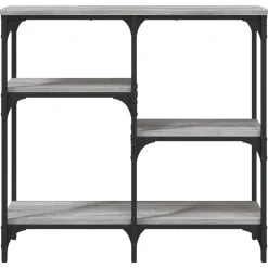 vidaXL Mesa consola madera de ingeniería 80x29x75 cm Gris sonoma Discount