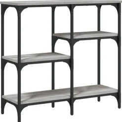 vidaXL Mesa consola madera de ingeniería 80x29x75 cm Gris sonoma Discount