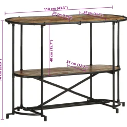 vidaXL Mesa consola madera maciza reciclada 110x42x76 cm Best