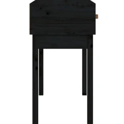 vidaXL Mesa consola madera maciza de pino 76,5x40x75 cm Negro Discount