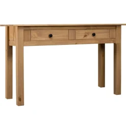 vidaXL Mesa consola madera maciza pino Panamá Range 110x40x72 cm Marr&oacute;n New
