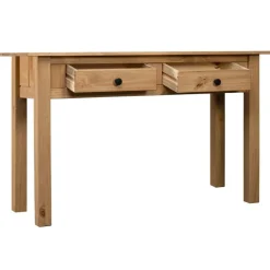vidaXL Mesa consola madera maciza pino Panamá Range 110x40x72 cm Marr&oacute;n New