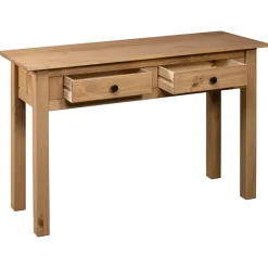 vidaXL Mesa consola madera maciza pino Panamá Range 110x40x72 cm Marr&oacute;n New