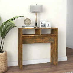 vidaXL Mesas-Mesa consola madera contrachapada 78x30x80 cm