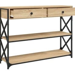 vidaXL Mesa consola madera de ingeniería 100x28x75 cmm Roble Sonoma Sale