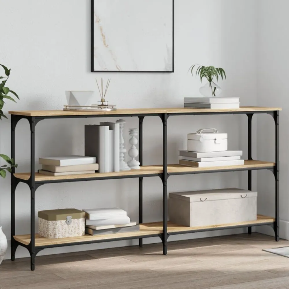 vidaXL Mesas-Mesa consola madera de ingeniería 150x29x75 cm