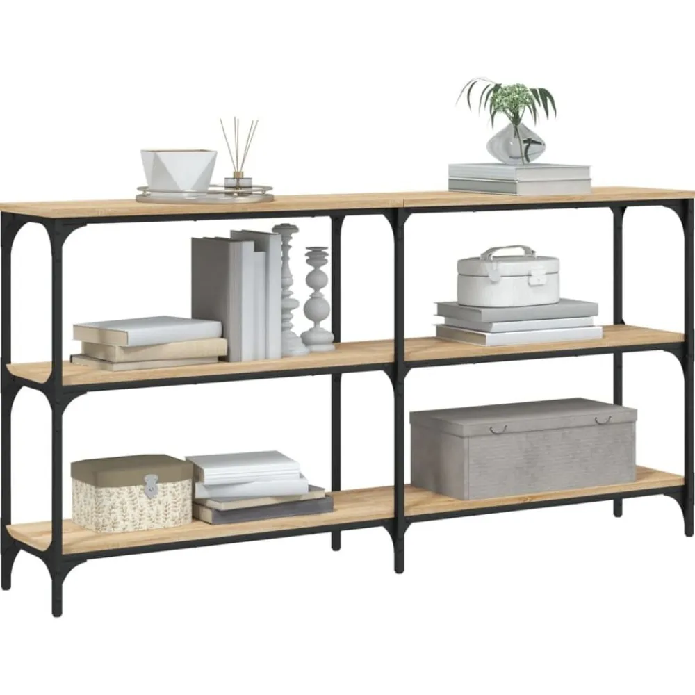 vidaXL Mesas-Mesa consola madera de ingeniería 150x29x75 cm