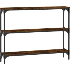 vidaXL Mesa consola madera de ingeniería 100x22,5x75 cm Roble ahumado Best
