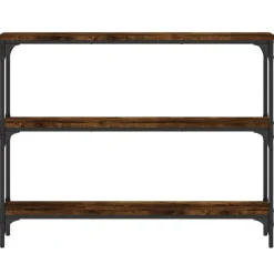vidaXL Mesa consola madera de ingeniería 100x22,5x75 cm Roble ahumado Best