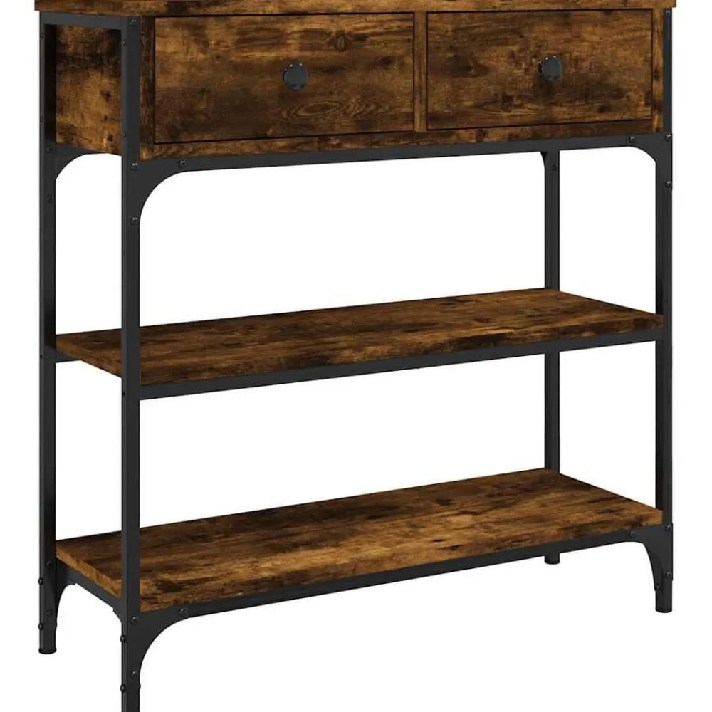 vidaXL Mesas-Mesa consola madera de ingeniería 72,5x25x75 cm