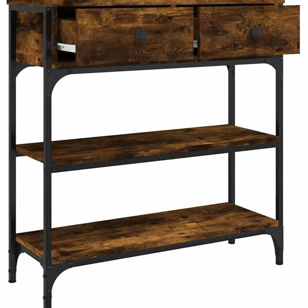 vidaXL Mesas-Mesa consola madera de ingeniería 72,5x25x75 cm