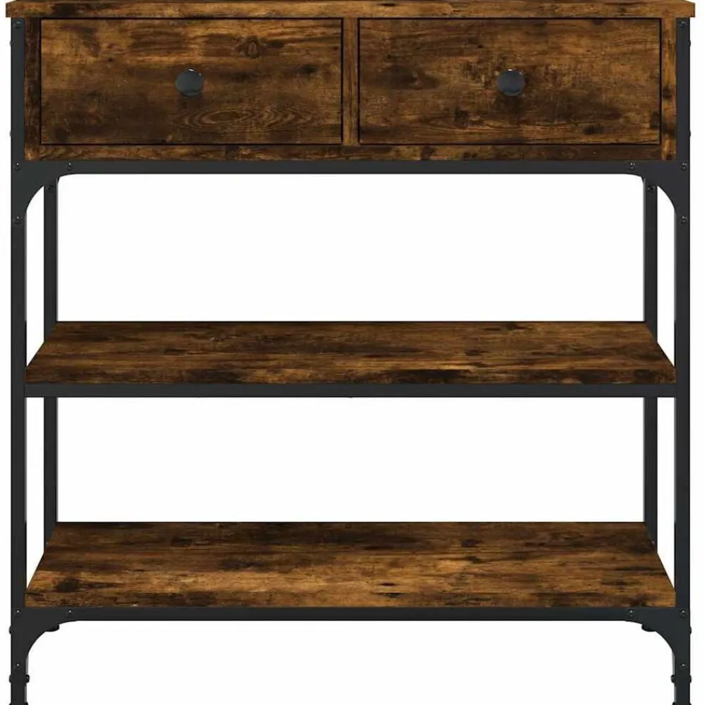 vidaXL Mesas-Mesa consola madera de ingeniería 72,5x25x75 cm