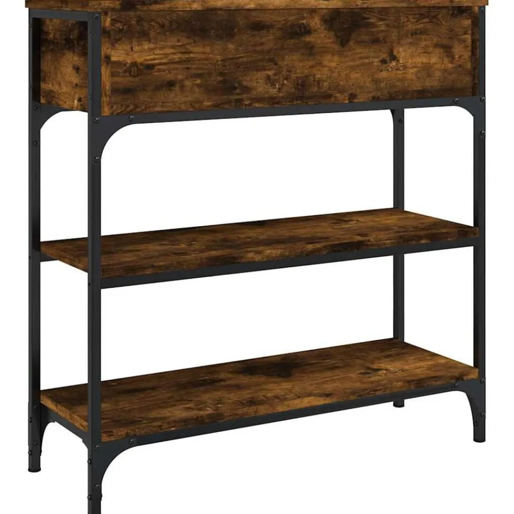 vidaXL Mesas-Mesa consola madera de ingeniería 72,5x25x75 cm