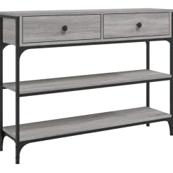 vidaXL Mesa consola madera de ingeniería 100x25x75 cm Gris sonoma Hot